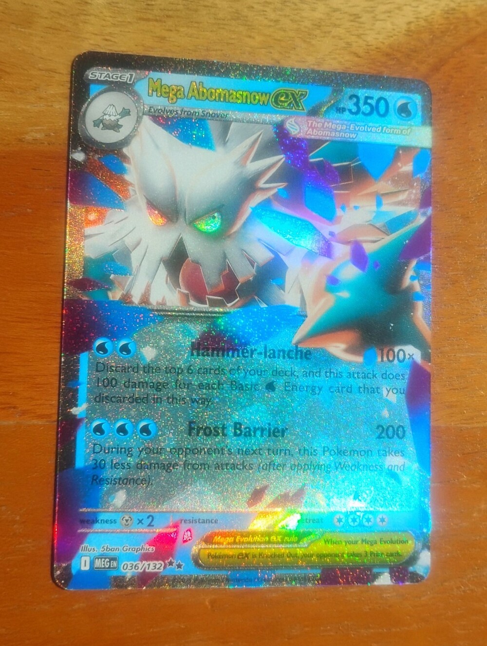 Mint 2025 Holo Mega Abomasnow EX & Snover Mega Evolutions Pokemon Cards